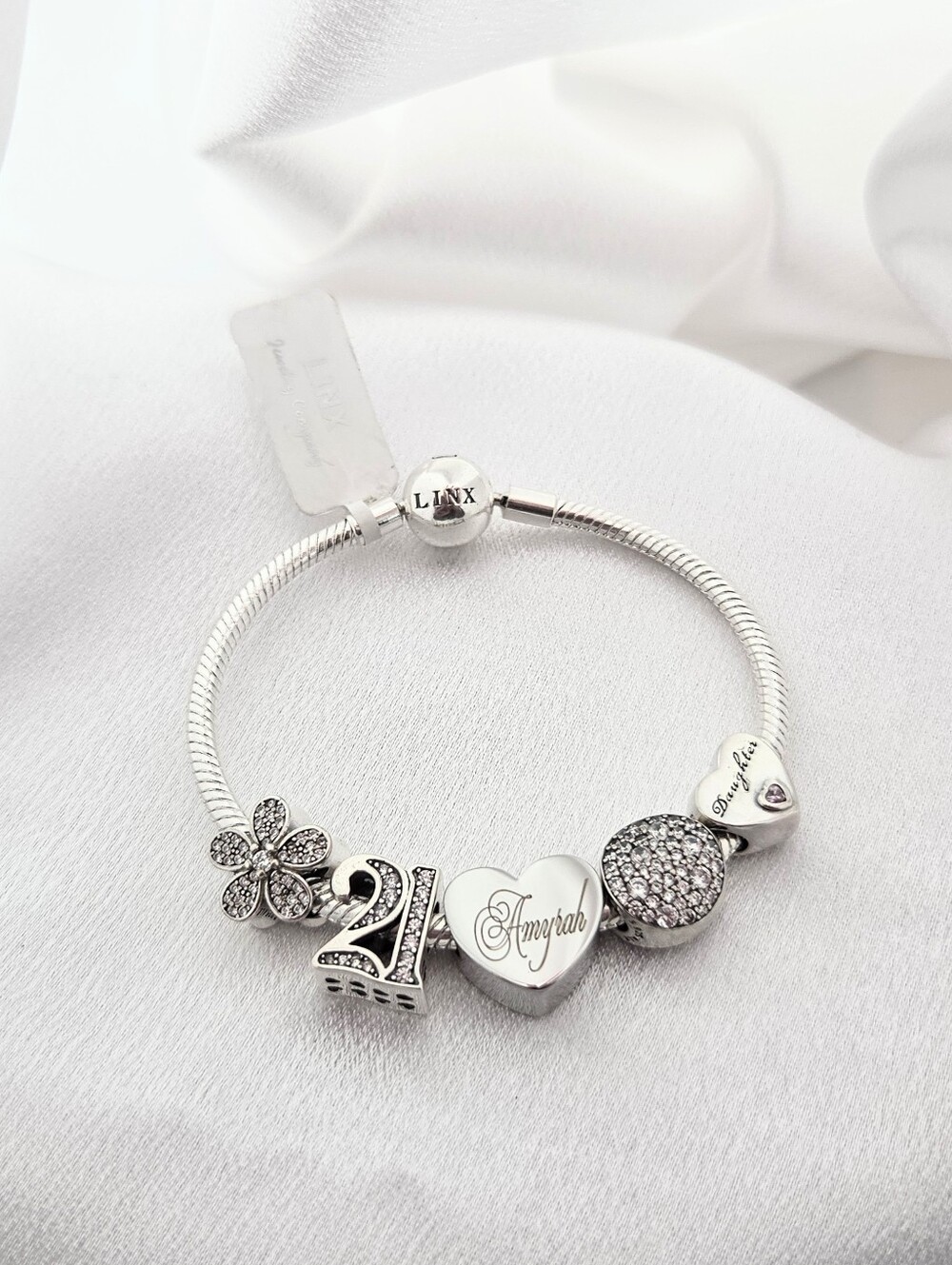 Linx Snake Chain Bracelet & Personalized Daughter 21st Birthday Charms